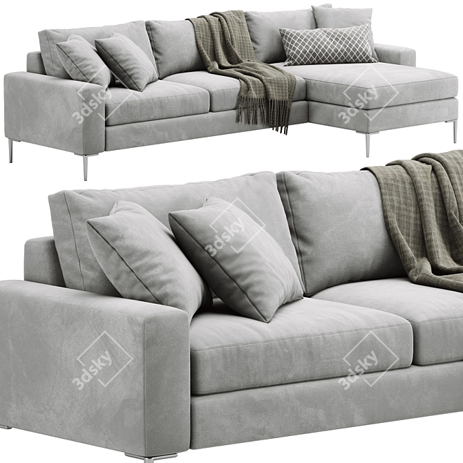 Elegant Nova Sofa: Modern Design 3D model image 3