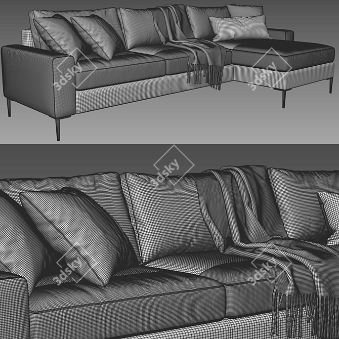 Elegant Nova Sofa: Modern Design 3D model image 4