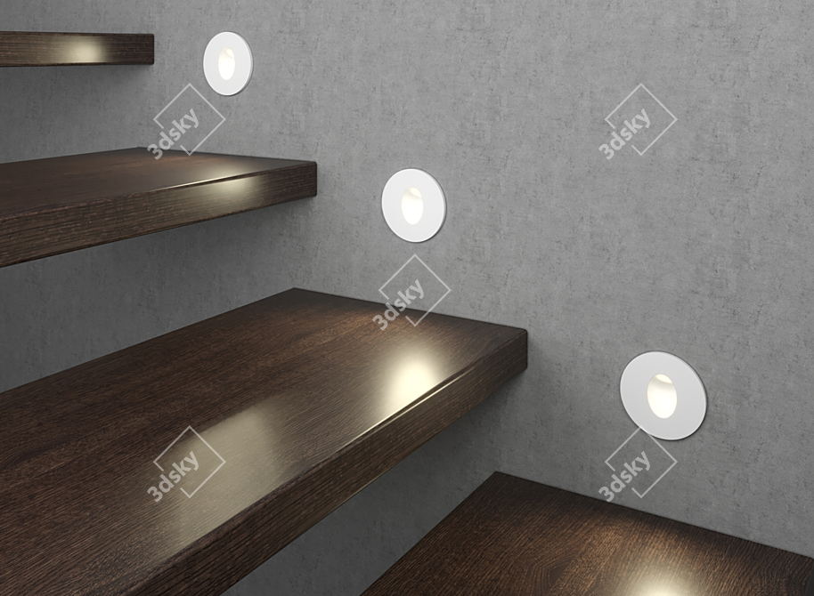 Elegant LED Stairs Light 3D model image 5