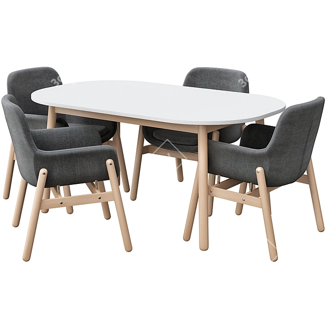 Elegant Vedbo Dining Set 3D model image 2