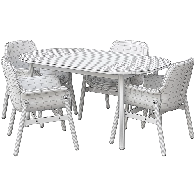 Elegant Vedbo Dining Set 3D model image 6