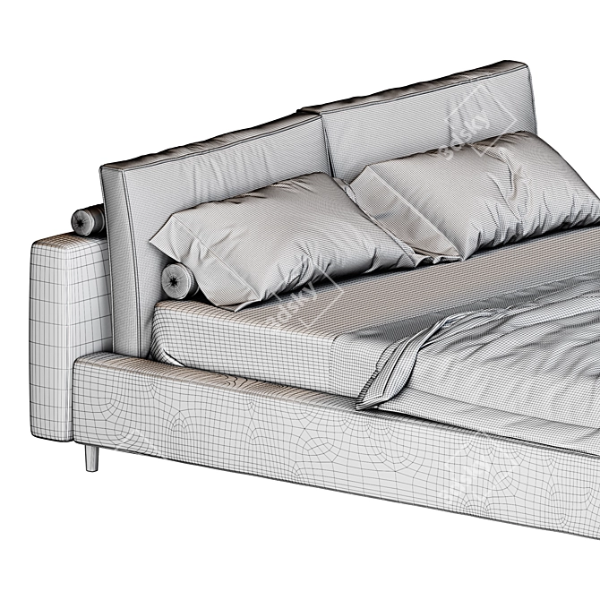 Insens SL-0035a Bed: Elegant and Comfortable 3D model image 3