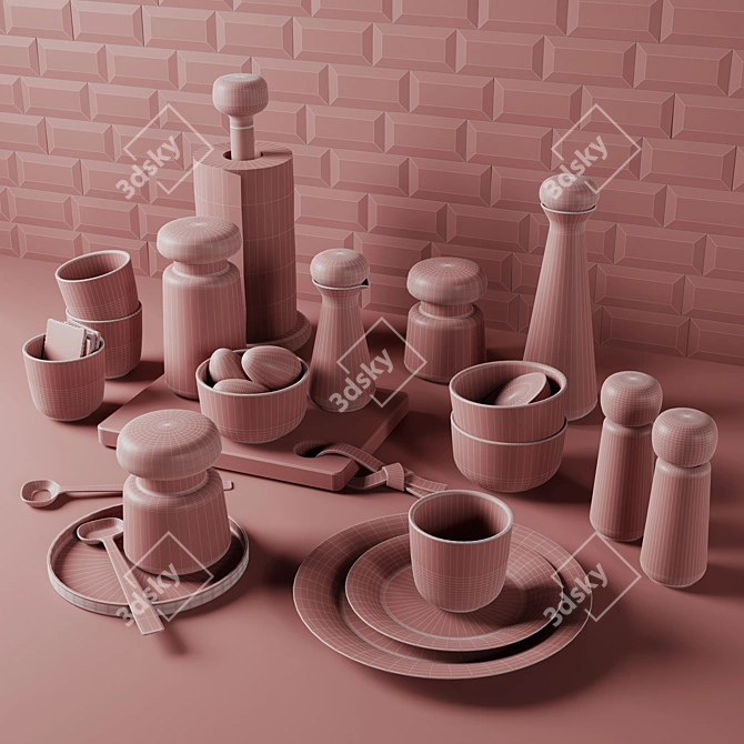 18-Piece Decorative Set by Kahler Design 3D model image 5