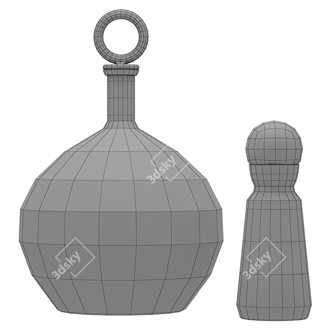 Elegant Glass Bottle 500ml 3D model image 3
