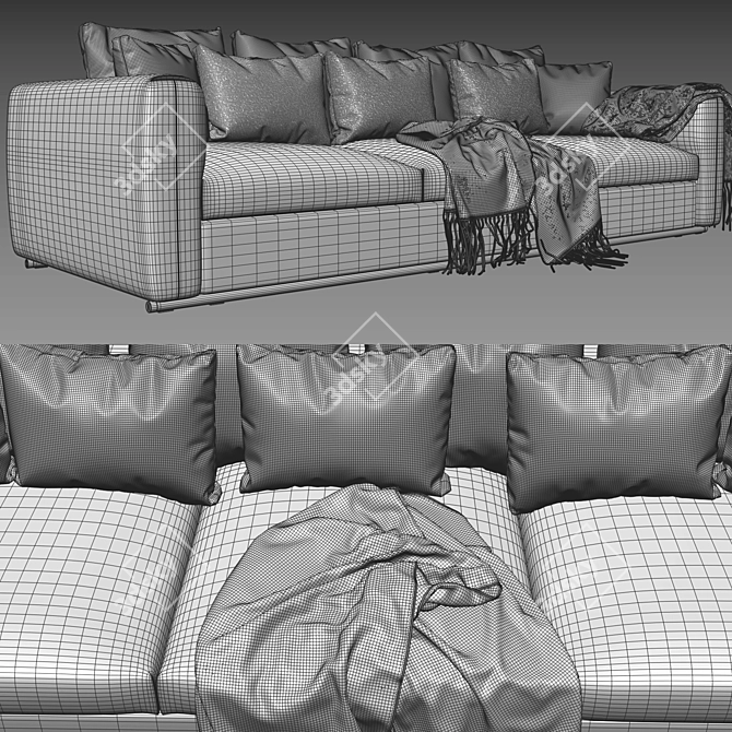 Flexform Asolo Corner Sofa 3D model image 5