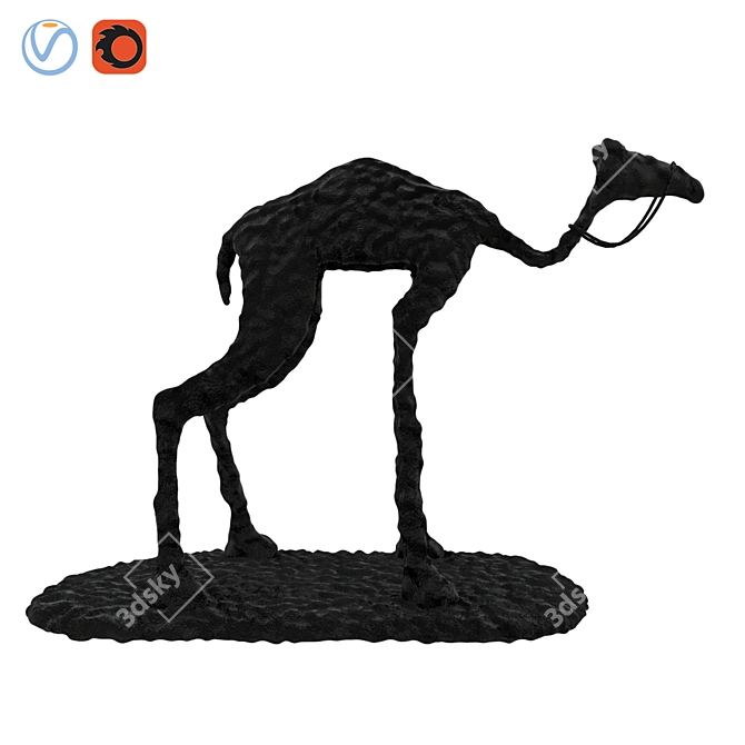 Elegant Desert Camel Figurine 3D model image 1