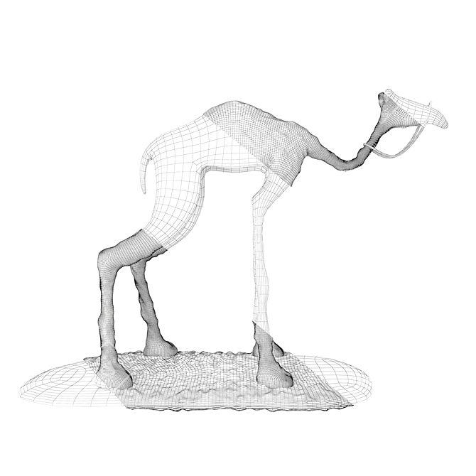 Elegant Desert Camel Figurine 3D model image 3