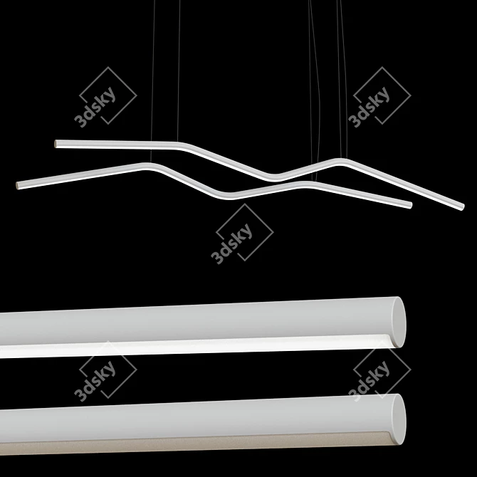 Sleek LED Linear Suspension: Boomer 3D model image 1