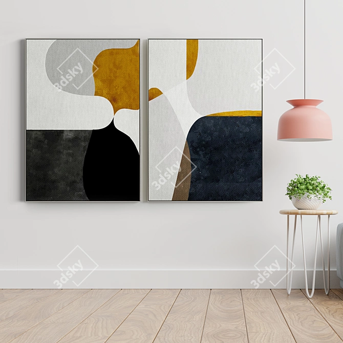 Minimal Abstract Photo Frame Set 3D model image 3