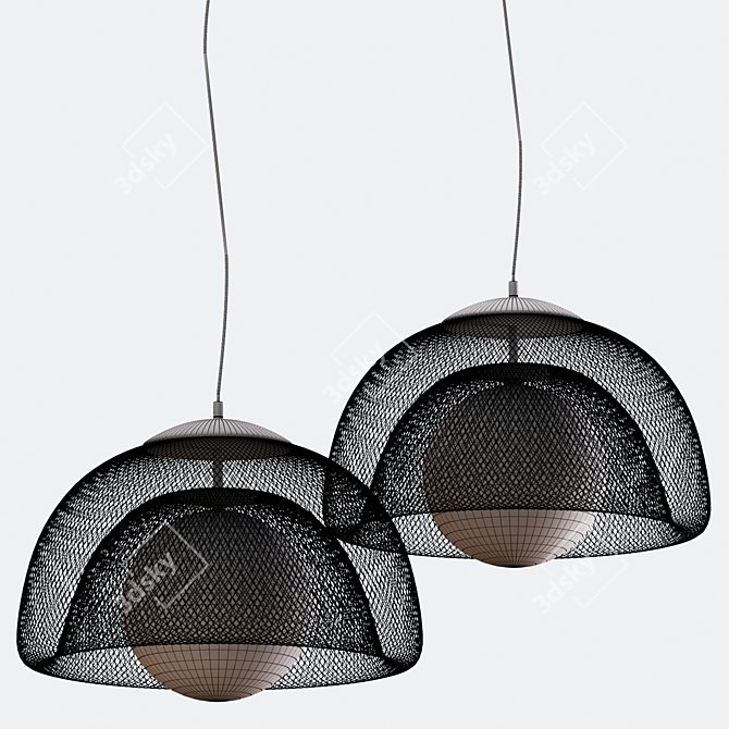 Elegant Pendant Lights - Gold & Silver 3D model image 3