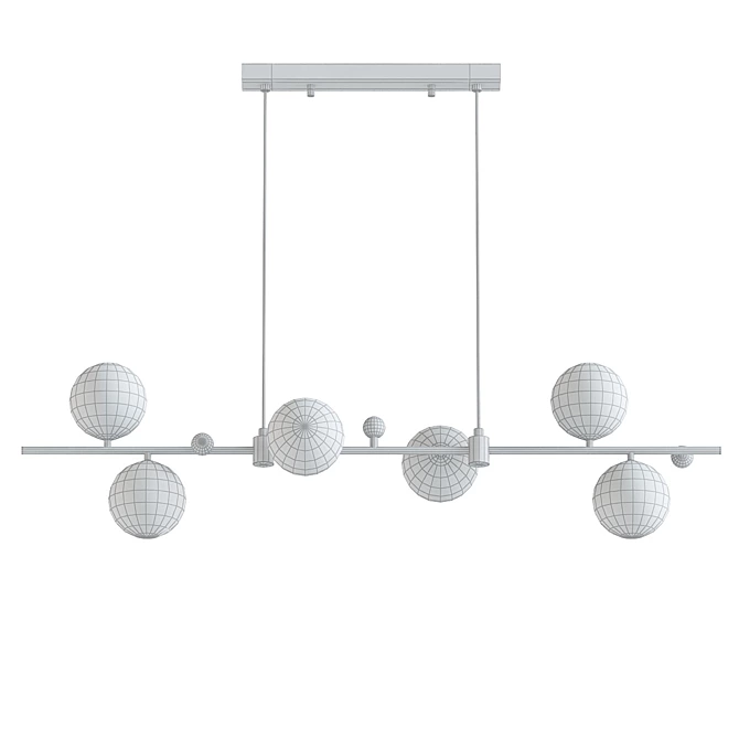 Modern Minimalist Line Chandelier 3D model image 2