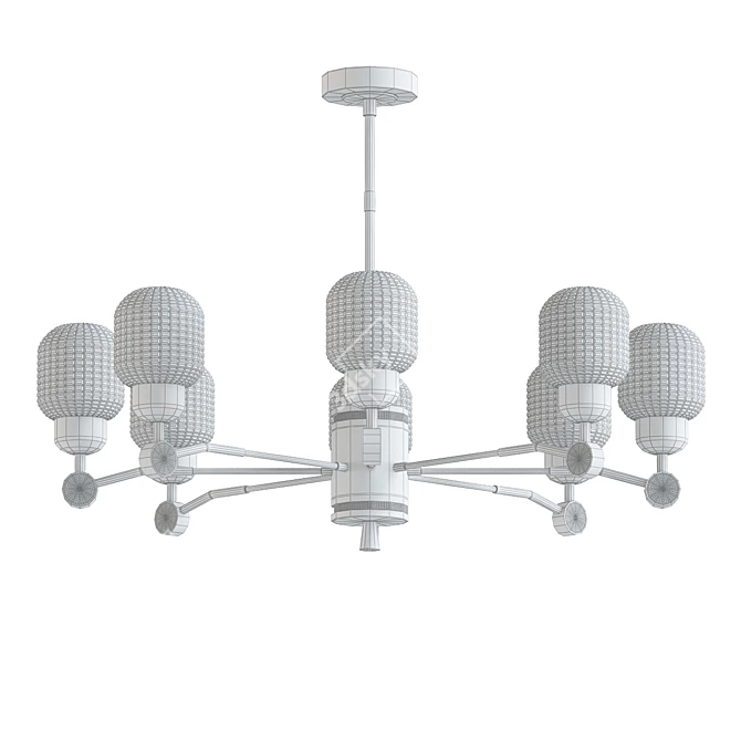 Elegant Tiffany Chandelier 2 3D model image 2