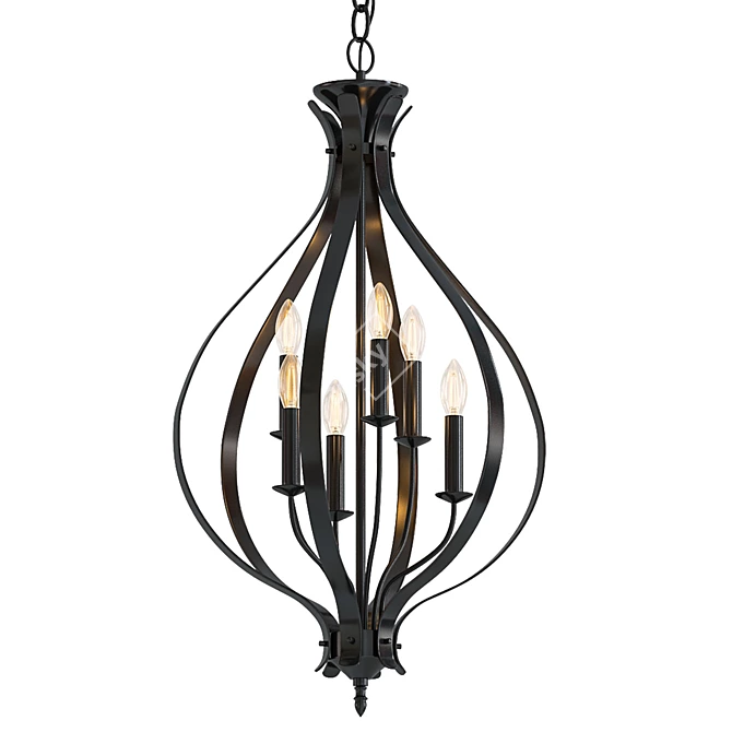 Elegant Levesque 6-Light Chandelier 3D model image 1