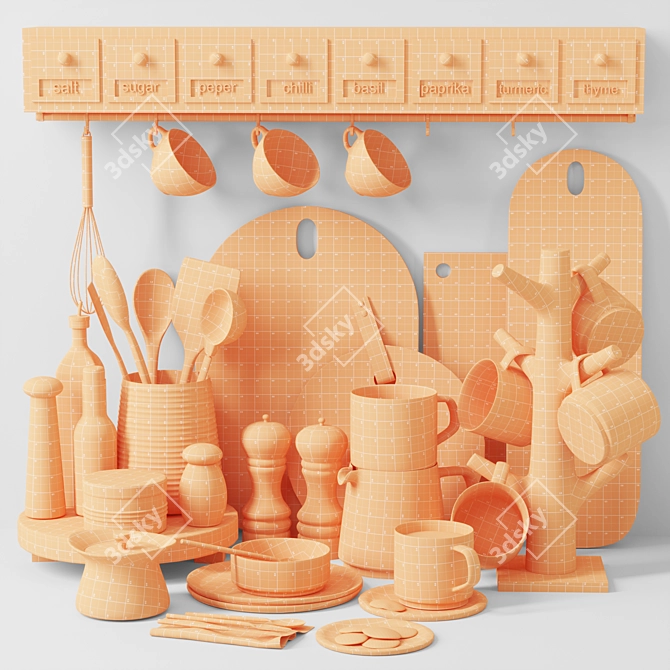 2015 Kitchen Set: UV, Centimeters, Vray, Corona 3D model image 6