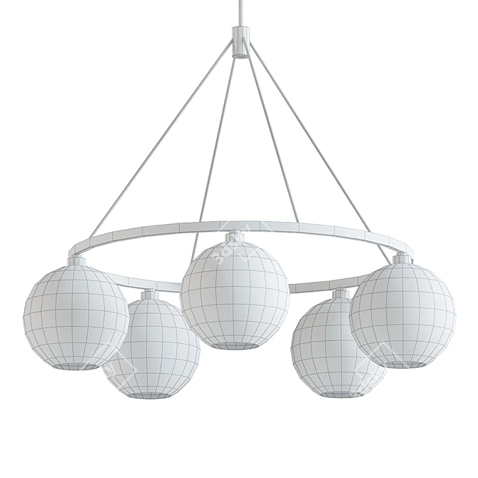 Grady Glass Chandelier: Sleek, Stylish, and Sophisticated 3D model image 2