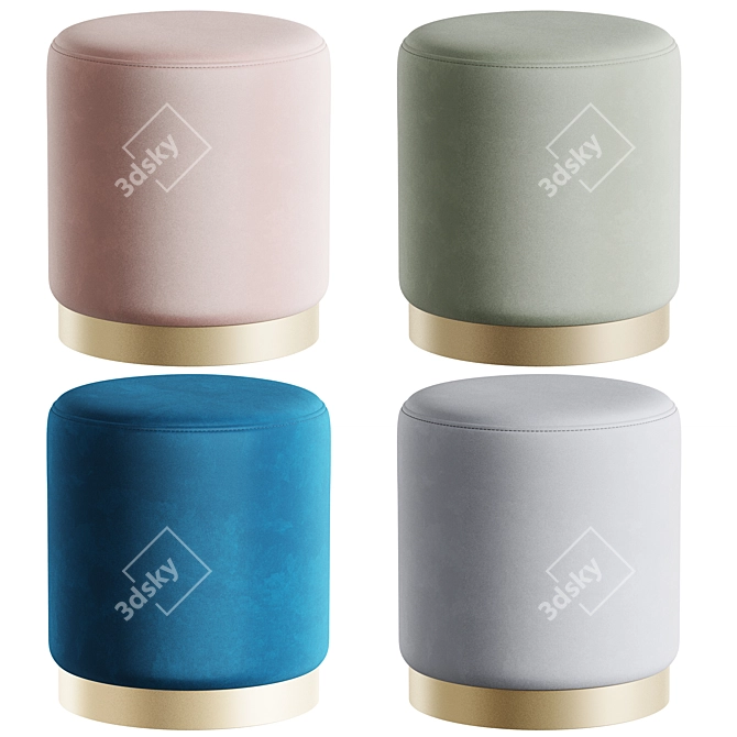 Cosmo Dior Pouf: Elegant and Stylish 3D model image 1