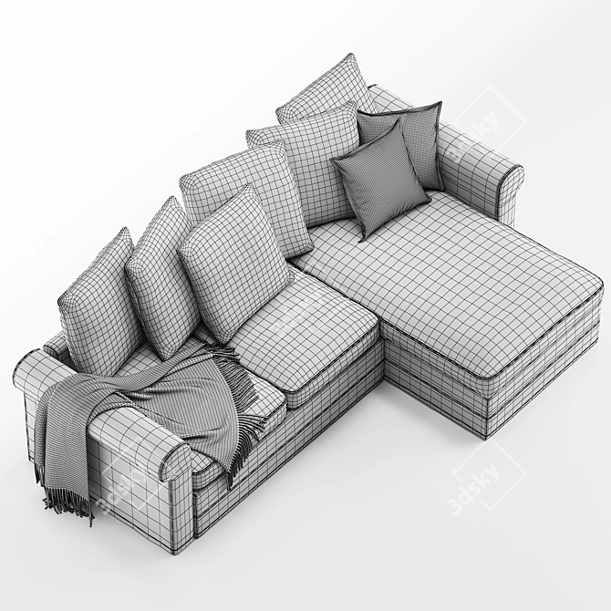 Versatile and Spacious Ikea Gronlid Corner Sofa 3D model image 7