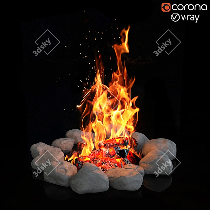 Cozy Campfire Experience 3D model image 1
