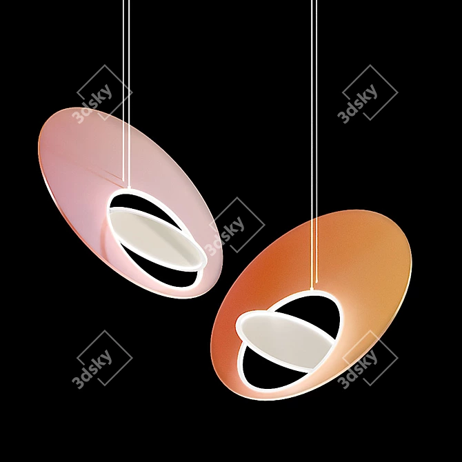 Marketa Pendant Lamp: Sleek Glass and Brass Design 3D model image 1