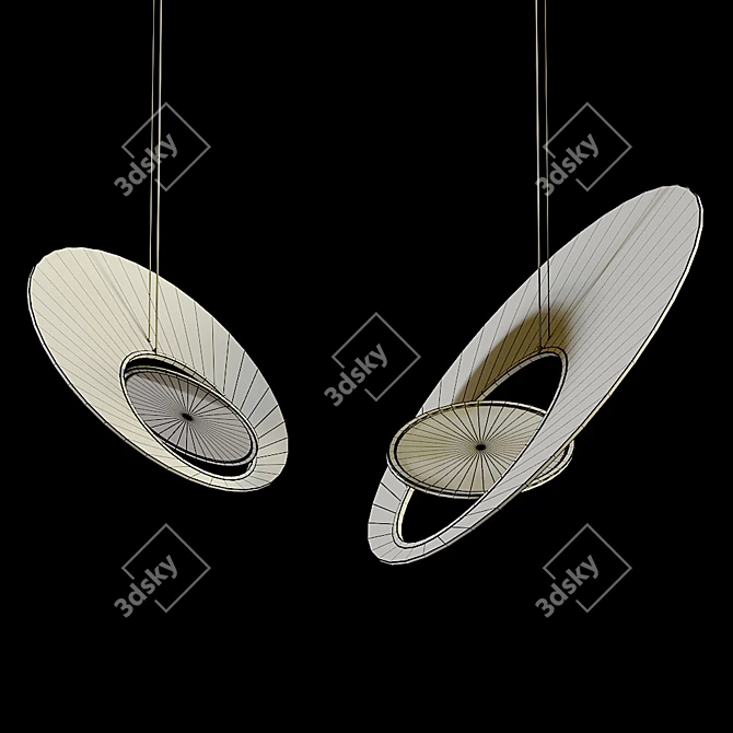 Marketa Pendant Lamp: Sleek Glass and Brass Design 3D model image 3