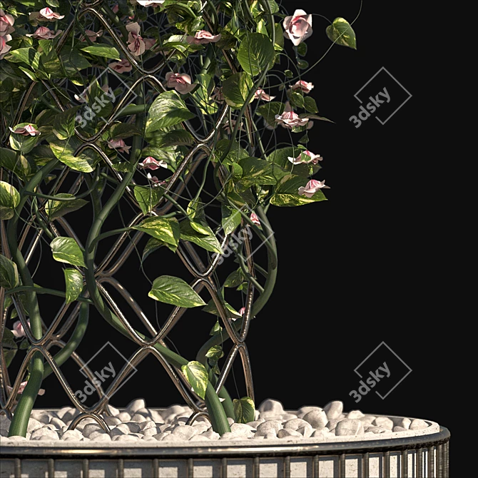 Blossoming Outdoor Plant Set 3D model image 2