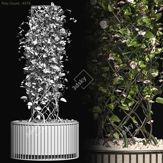 Blossoming Outdoor Plant Set 3D model image 5