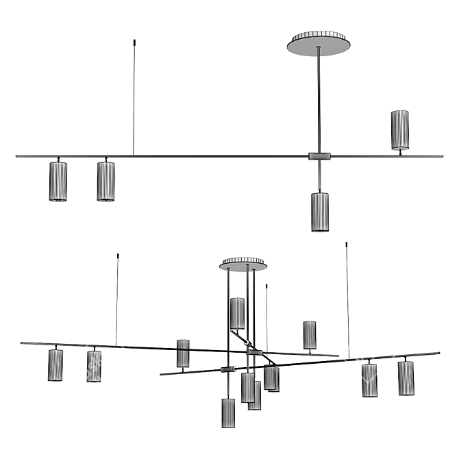 Elegant Bliss Chandelier 3D model image 3