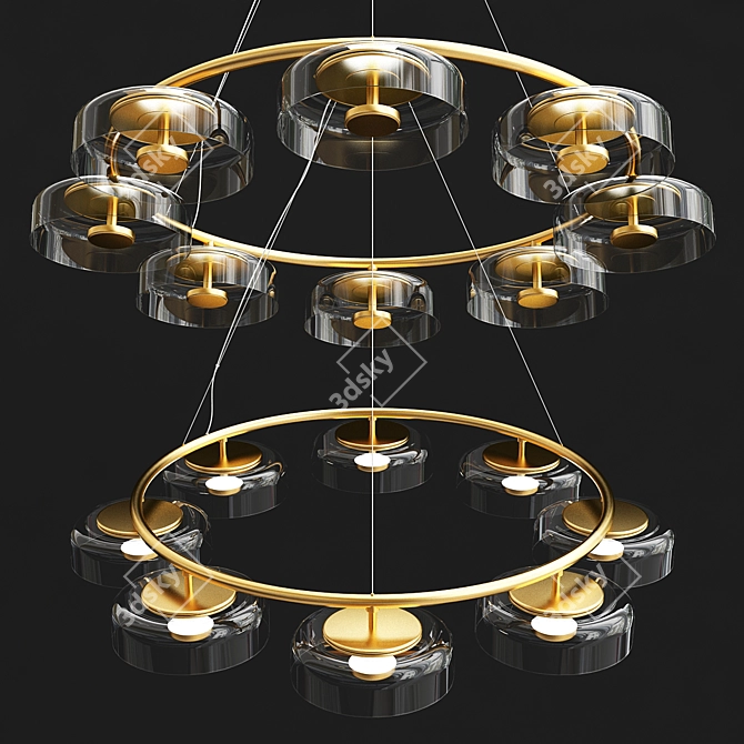 Modern Ice Crystal Chandelier 3D model image 1