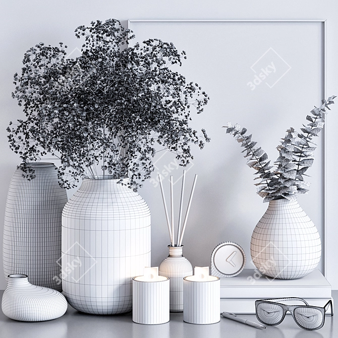 Elegant Home Decor Set 3D model image 5