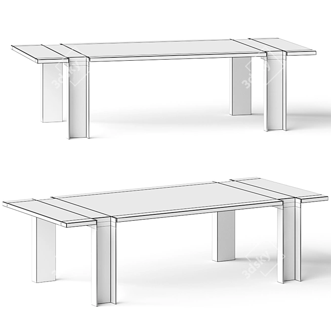 Sleek CB2 Alcide Coffee Table 3D model image 2