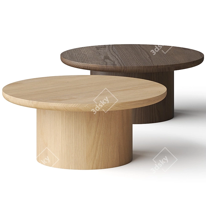 Sleek Oak Coffee Table - Stylish and Functional 3D model image 1