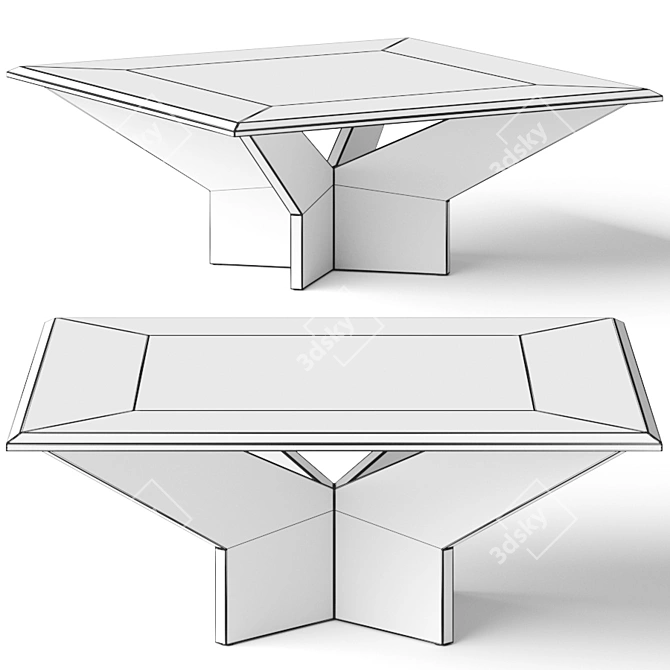  Modern CB2 Cut Coffee Table 3D model image 2