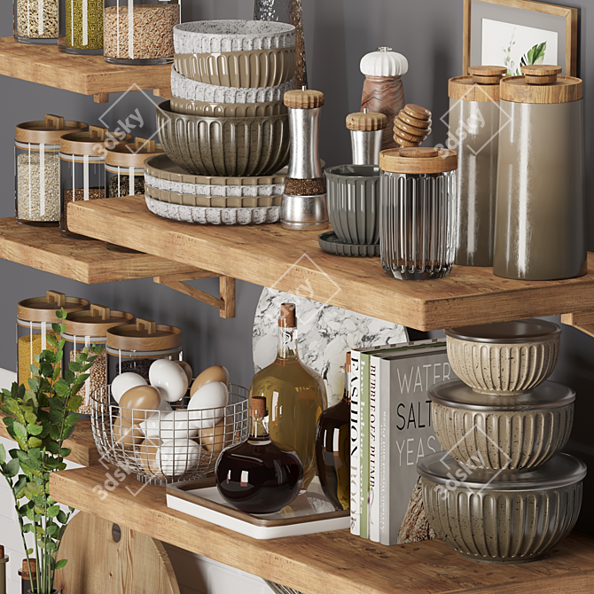 Sleek Kitchen Essentials: Accessorize in Style! 3D model image 2