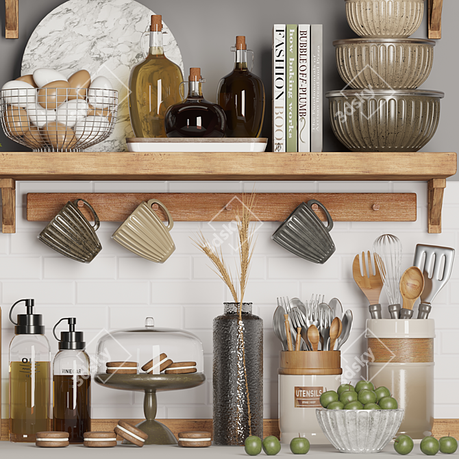 Sleek Kitchen Essentials: Accessorize in Style! 3D model image 5