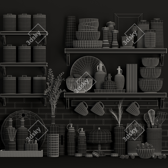 Sleek Kitchen Essentials: Accessorize in Style! 3D model image 6