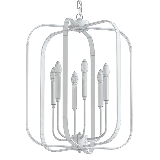 Elegant V-Ray Chandelier 3D model image 2