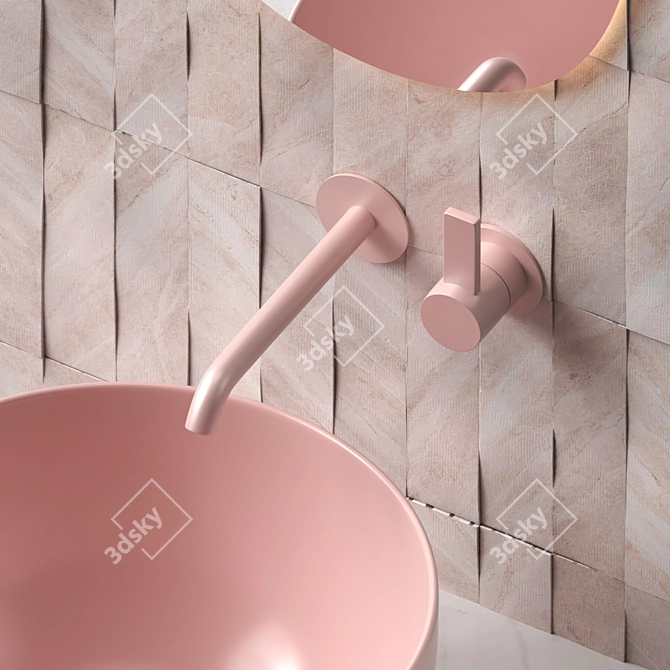 Luxury Marble Bathroom Set 3D model image 2