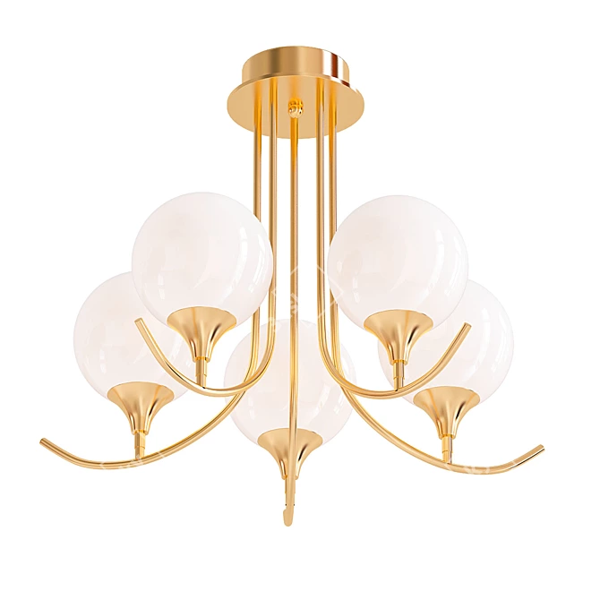 Elegant Glass Shade Chandelier 3D model image 1