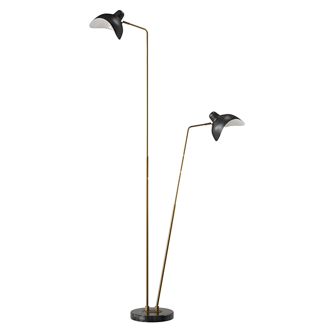 Asta Double Floor Lamp: Elegant Illumination for Any Space 3D model image 1