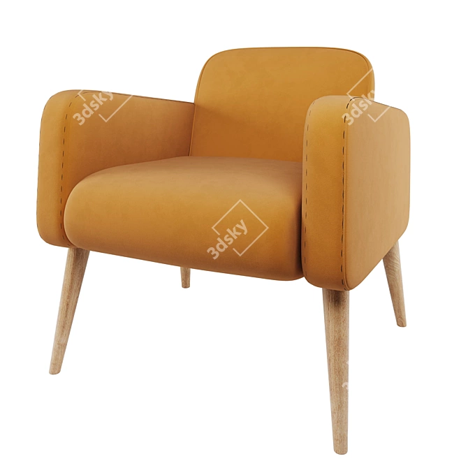 Modern Stylish Armchair: Wilber Hoff 3D model image 1