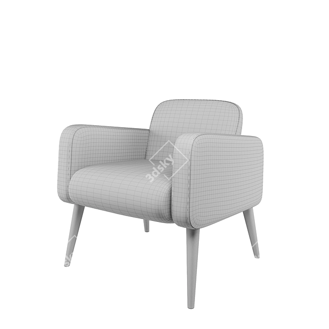 Modern Stylish Armchair: Wilber Hoff 3D model image 4