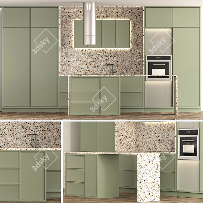 Sleek Kitchen.02 Set 3D model image 1