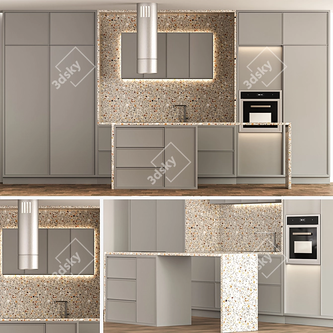 Sleek Kitchen.02 Set 3D model image 2