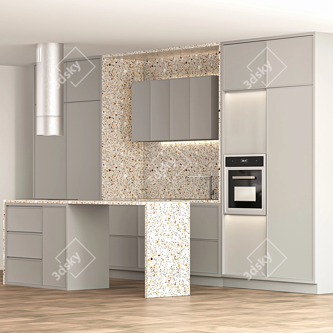 Sleek Kitchen.02 Set 3D model image 4