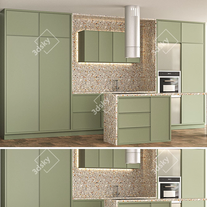 Sleek Kitchen.02 Set 3D model image 5