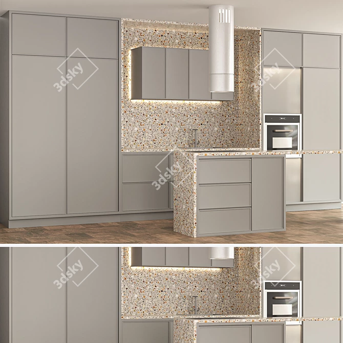 Sleek Kitchen.02 Set 3D model image 6
