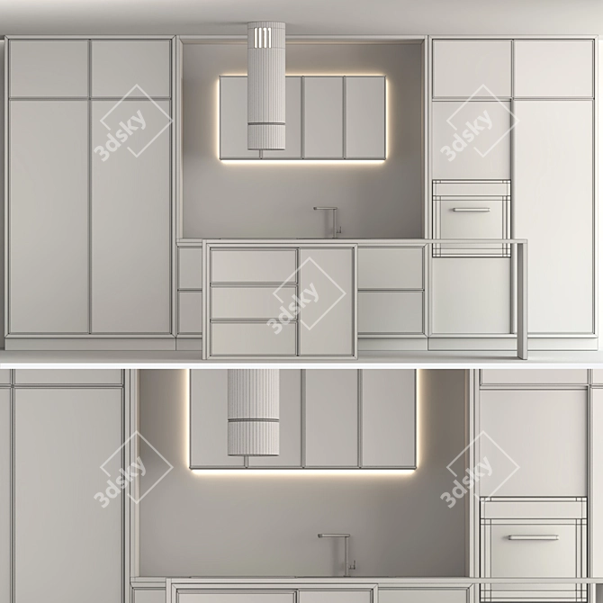 Sleek Kitchen.02 Set 3D model image 14