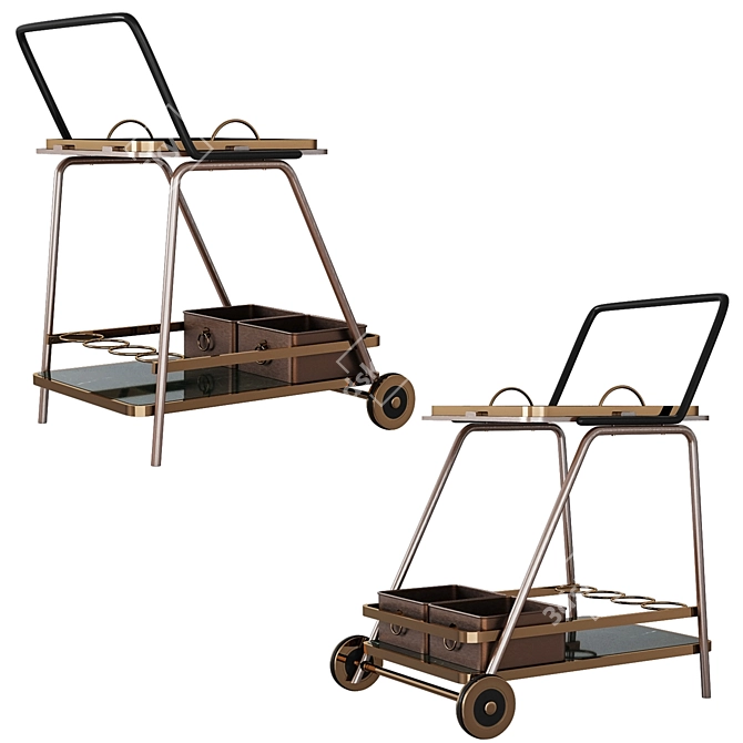 Decatur Bar Cart: Elegant and Functional 3D model image 1