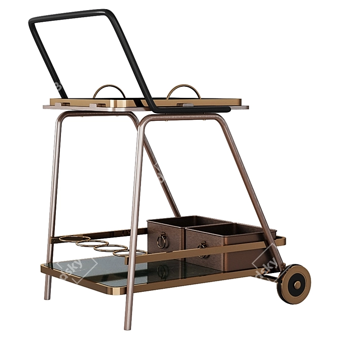 Decatur Bar Cart: Elegant and Functional 3D model image 3