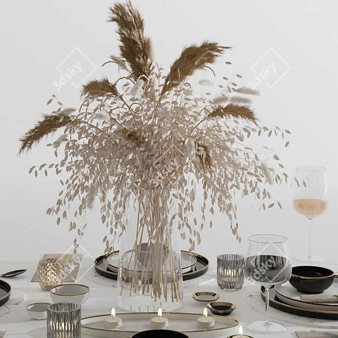 Elegant Tableware Set1: 2016 Edition 3D model image 2